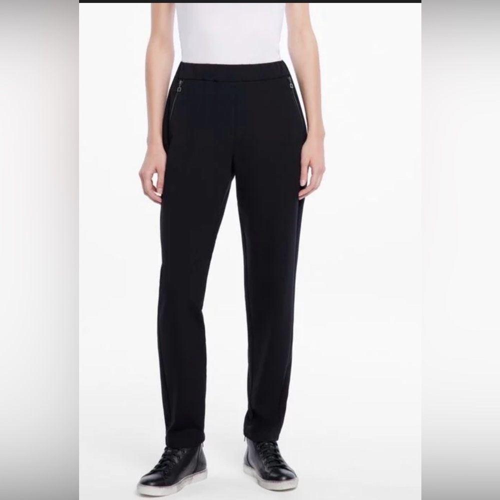 Sarah Pacini charcoal gray “ Emilie” pant knit Straight-Leg, Size 1 (small)